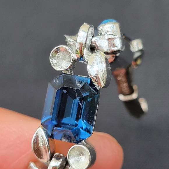 Lisner Bracelet ~ Vintage Faux Sapphire ~ Aurora Borealis ~ Pretty! *See Notes* - Picture 16 of 16